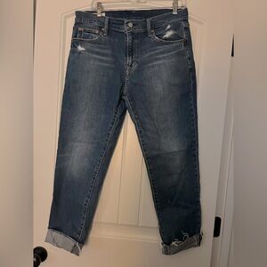 Gap Girlfriend Mid-Rise. Stretchy, ankle-length.